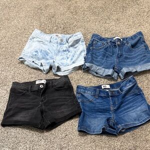 Bundle youth girl Denim Short Pack - Light Wash, Medium Blue, Dark Blue, Black